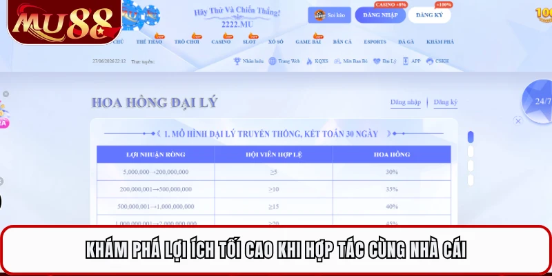 Khám phá lợi ích tối cao khi hợp tác cùng nhà cái